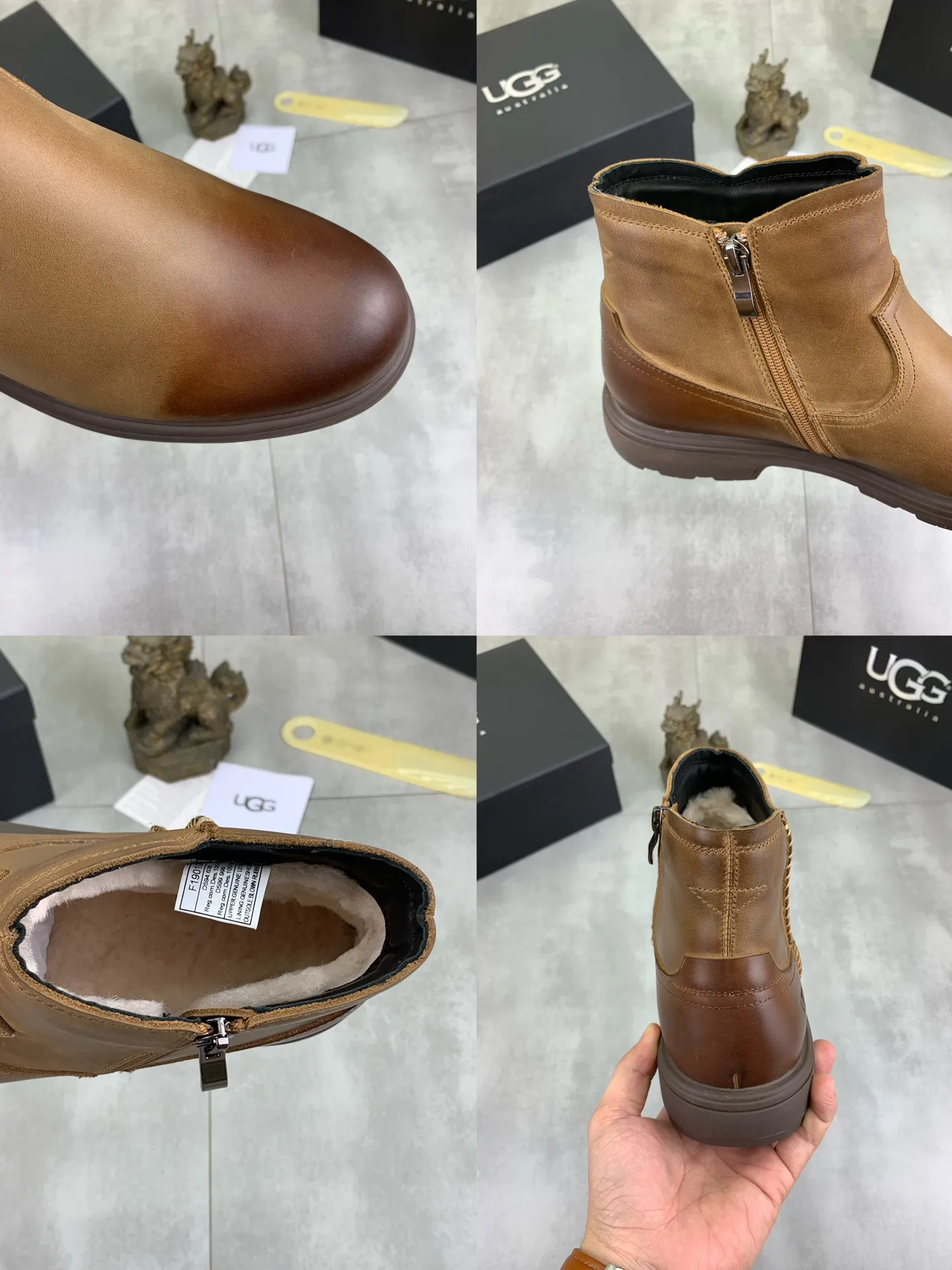 Factory price P640 💶[UGG] (full wool lining) Top-end high-quality fur integrated warm snow boots from Australia's warm luxury men's shoes brand, UGG-5877 official website synchronized, made of imported cowhide, carefully sewn...Imported rubber outsole (comfortable, soft, wear-resistant) The quality is really great...Exquisite workmanship, you can't put it down at first sight, code number: 39-44 Color: 3️⃣colors available